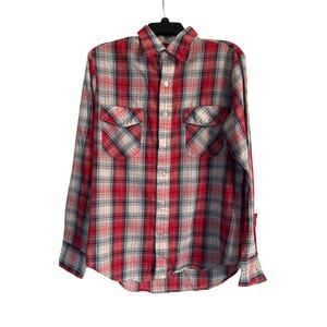 GUC Moving Up Men's Plaid Casual Shirt Long Sleeve Pockets Size M (15-15 1/2)
